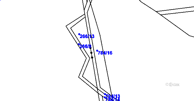 Parcela st. 784/16 v KÚ Milovice u Hořic, Katastrální mapa