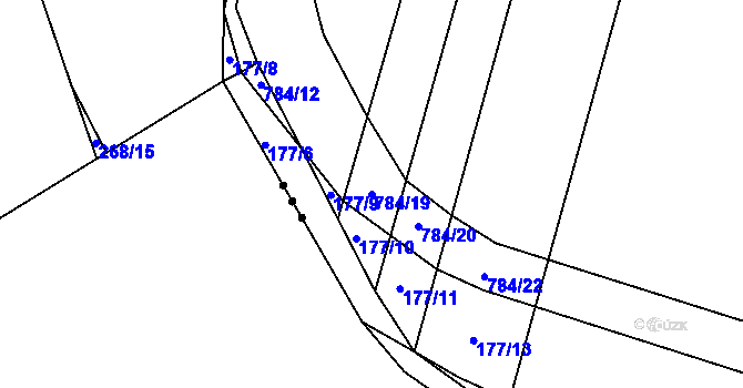 Parcela st. 784/19 v KÚ Milovice u Hořic, Katastrální mapa