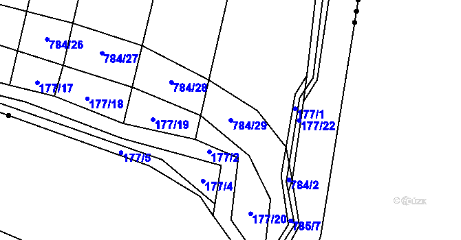 Parcela st. 784/29 v KÚ Milovice u Hořic, Katastrální mapa