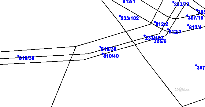 Parcela st. 810/40 v KÚ Milovice u Hořic, Katastrální mapa