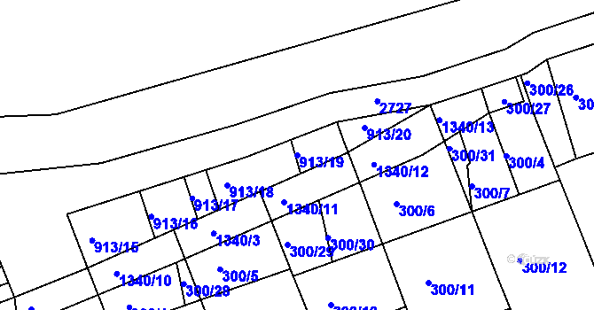 Parcela st. 913/19 v KÚ Milovice u Mikulova, Katastrální mapa