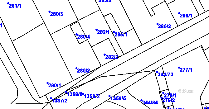 Parcela st. 282/2 v KÚ Milovice u Mikulova, Katastrální mapa