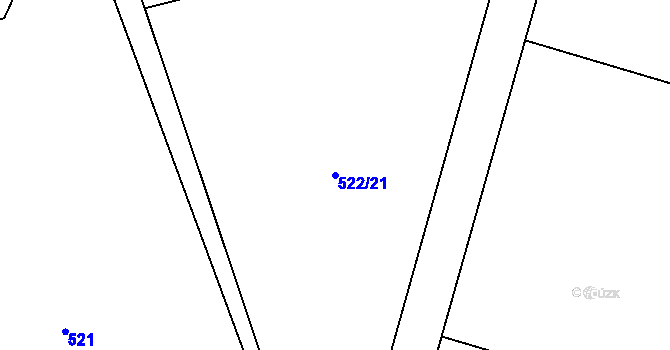 Parcela st. 522/21 v KÚ České Milovy, Katastrální mapa