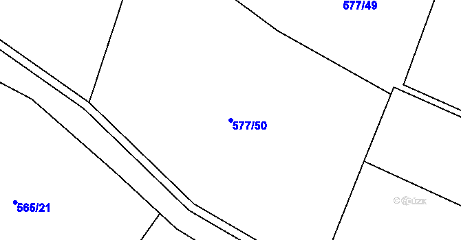 Parcela st. 577/50 v KÚ Milý, Katastrální mapa