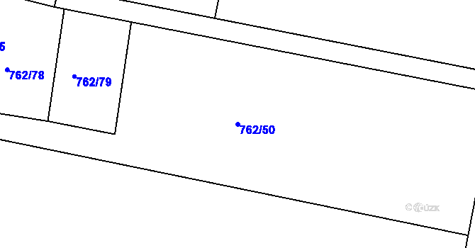 Parcela st. 762/50 v KÚ Milý, Katastrální mapa