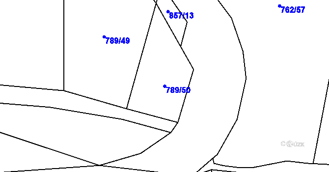 Parcela st. 789/50 v KÚ Milý, Katastrální mapa