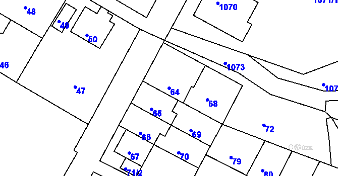 Parcela st. 64 v KÚ Mimoň, Katastrální mapa