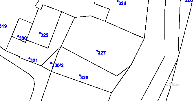 Parcela st. 327 v KÚ Mimoň, Katastrální mapa