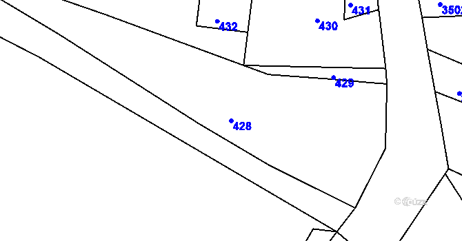 Parcela st. 428 v KÚ Mimoň, Katastrální mapa