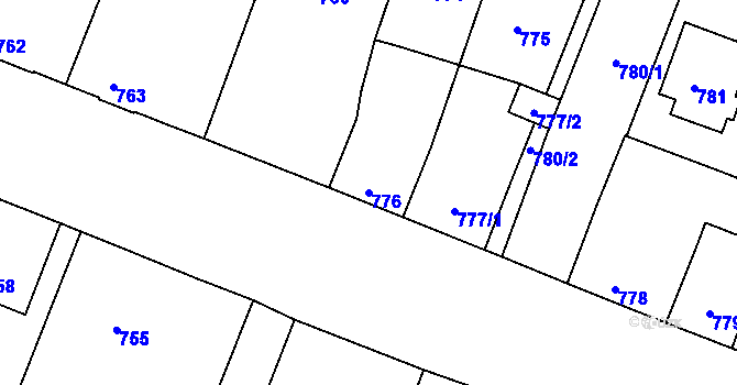 Parcela st. 776 v KÚ Mimoň, Katastrální mapa