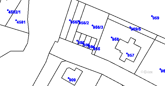 Parcela st. 953 v KÚ Mimoň, Katastrální mapa