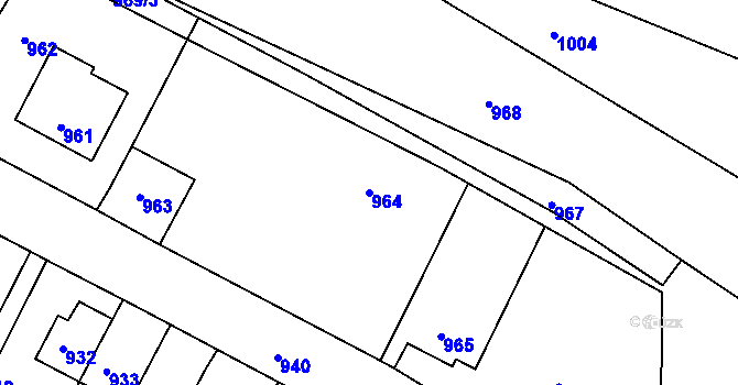 Parcela st. 964 v KÚ Mimoň, Katastrální mapa