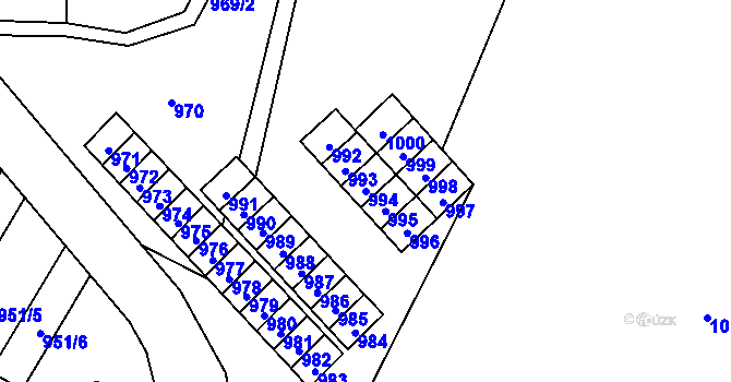 Parcela st. 994 v KÚ Mimoň, Katastrální mapa