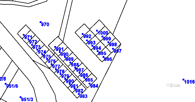 Parcela st. 995 v KÚ Mimoň, Katastrální mapa