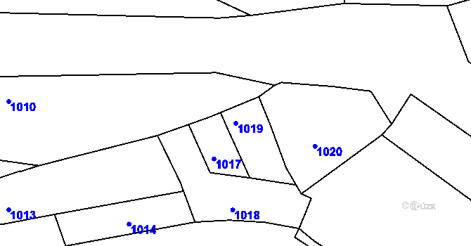 Parcela st. 1019 v KÚ Mimoň, Katastrální mapa