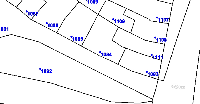 Parcela st. 1084 v KÚ Mimoň, Katastrální mapa
