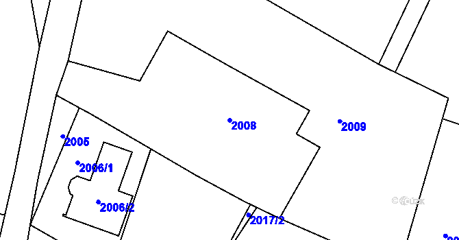 Parcela st. 2008 v KÚ Mimoň, Katastrální mapa