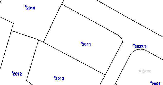 Parcela st. 2011 v KÚ Mimoň, Katastrální mapa