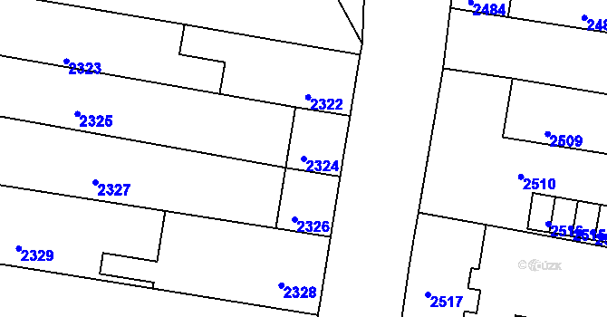 Parcela st. 2324 v KÚ Mimoň, Katastrální mapa
