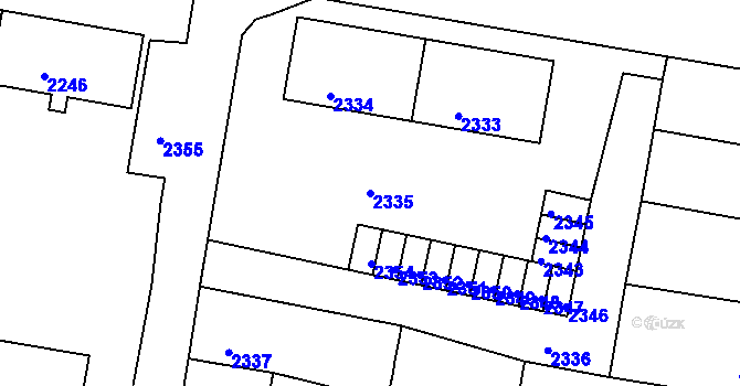 Parcela st. 2335 v KÚ Mimoň, Katastrální mapa