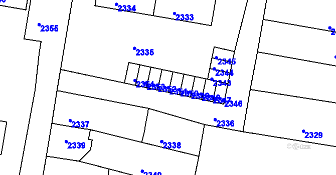 Parcela st. 2351 v KÚ Mimoň, Katastrální mapa