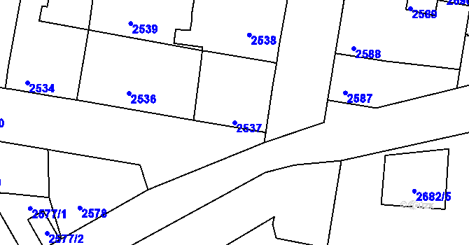 Parcela st. 2537 v KÚ Mimoň, Katastrální mapa