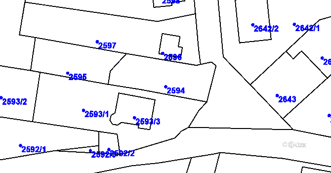 Parcela st. 2594 v KÚ Mimoň, Katastrální mapa