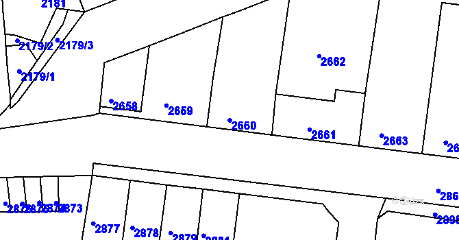 Parcela st. 2660 v KÚ Mimoň, Katastrální mapa