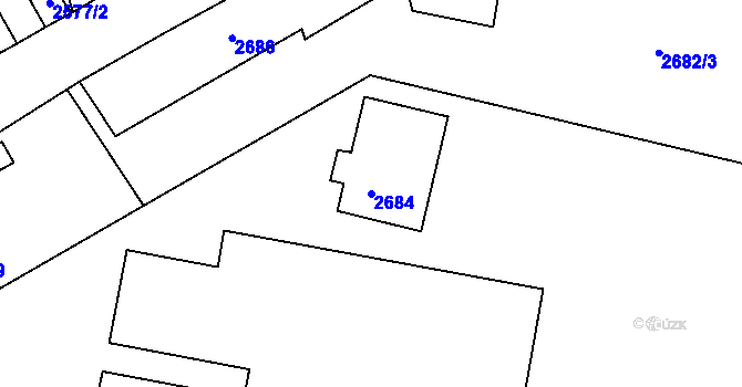 Parcela st. 2684 v KÚ Mimoň, Katastrální mapa