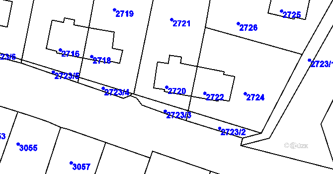 Parcela st. 2720 v KÚ Mimoň, Katastrální mapa