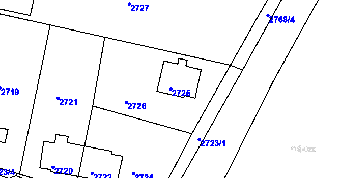 Parcela st. 2725 v KÚ Mimoň, Katastrální mapa