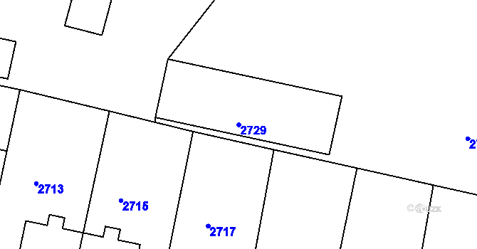 Parcela st. 2729 v KÚ Mimoň, Katastrální mapa