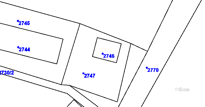 Parcela st. 2746 v KÚ Mimoň, Katastrální mapa