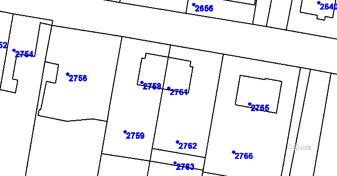 Parcela st. 2761 v KÚ Mimoň, Katastrální mapa