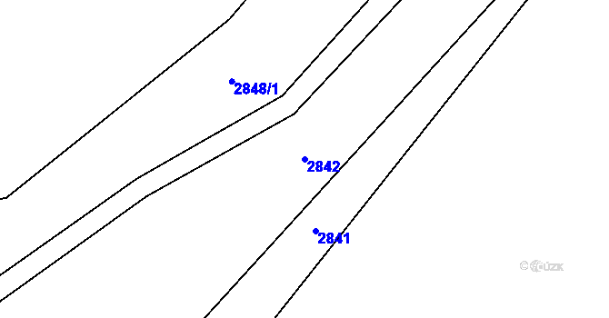 Parcela st. 2842 v KÚ Mimoň, Katastrální mapa