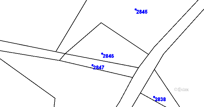Parcela st. 2846 v KÚ Mimoň, Katastrální mapa