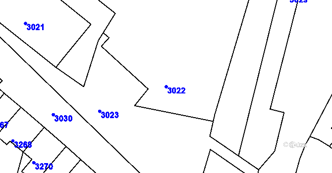 Parcela st. 3022 v KÚ Mimoň, Katastrální mapa