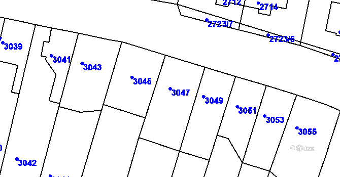 Parcela st. 3047 v KÚ Mimoň, Katastrální mapa