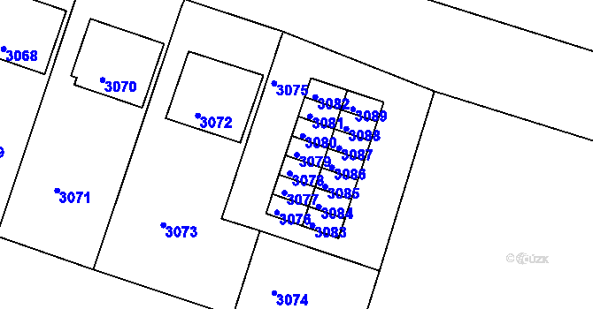 Parcela st. 3079 v KÚ Mimoň, Katastrální mapa