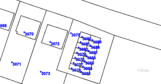 Parcela st. 3081 v KÚ Mimoň, Katastrální mapa
