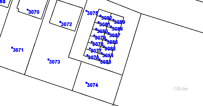 Parcela st. 3084 v KÚ Mimoň, Katastrální mapa