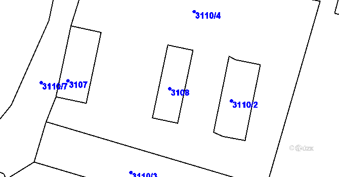 Parcela st. 3108 v KÚ Mimoň, Katastrální mapa