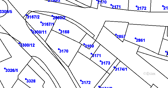 Parcela st. 3169 v KÚ Mimoň, Katastrální mapa