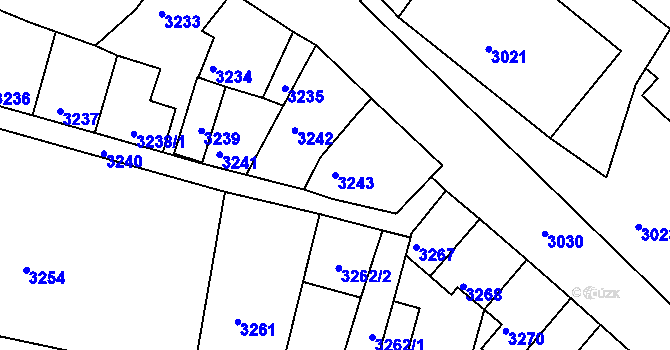 Parcela st. 3243 v KÚ Mimoň, Katastrální mapa