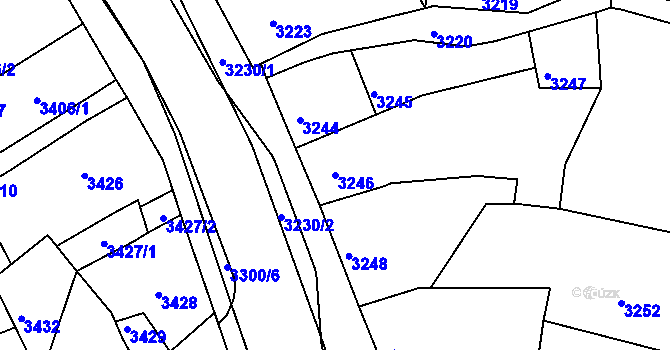 Parcela st. 3246 v KÚ Mimoň, Katastrální mapa
