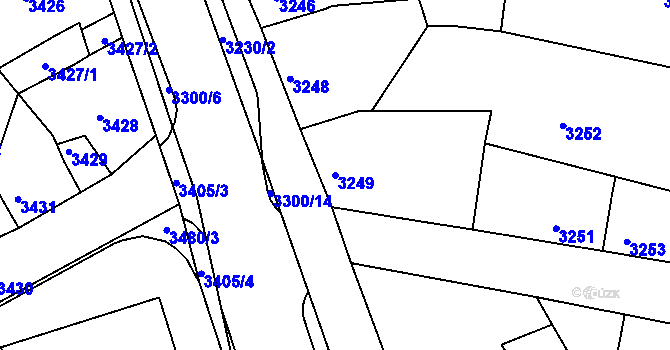 Parcela st. 3249 v KÚ Mimoň, Katastrální mapa