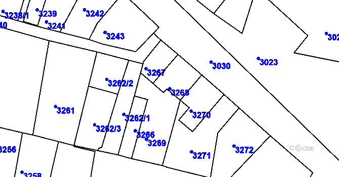 Parcela st. 3268 v KÚ Mimoň, Katastrální mapa