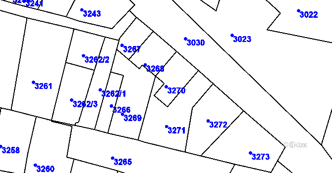 Parcela st. 3270 v KÚ Mimoň, Katastrální mapa