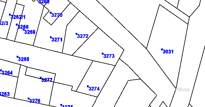 Parcela st. 3273 v KÚ Mimoň, Katastrální mapa