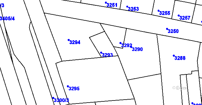 Parcela st. 3293 v KÚ Mimoň, Katastrální mapa